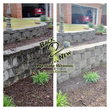 Power Washing Retaining Wall Cleaning and House Wash in Anderson, SC